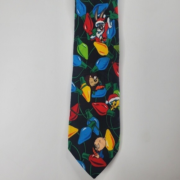 Porky pig,Daffy,Bugs,Taz and Tweety christmas tie vintage - Picture 2 of 3
